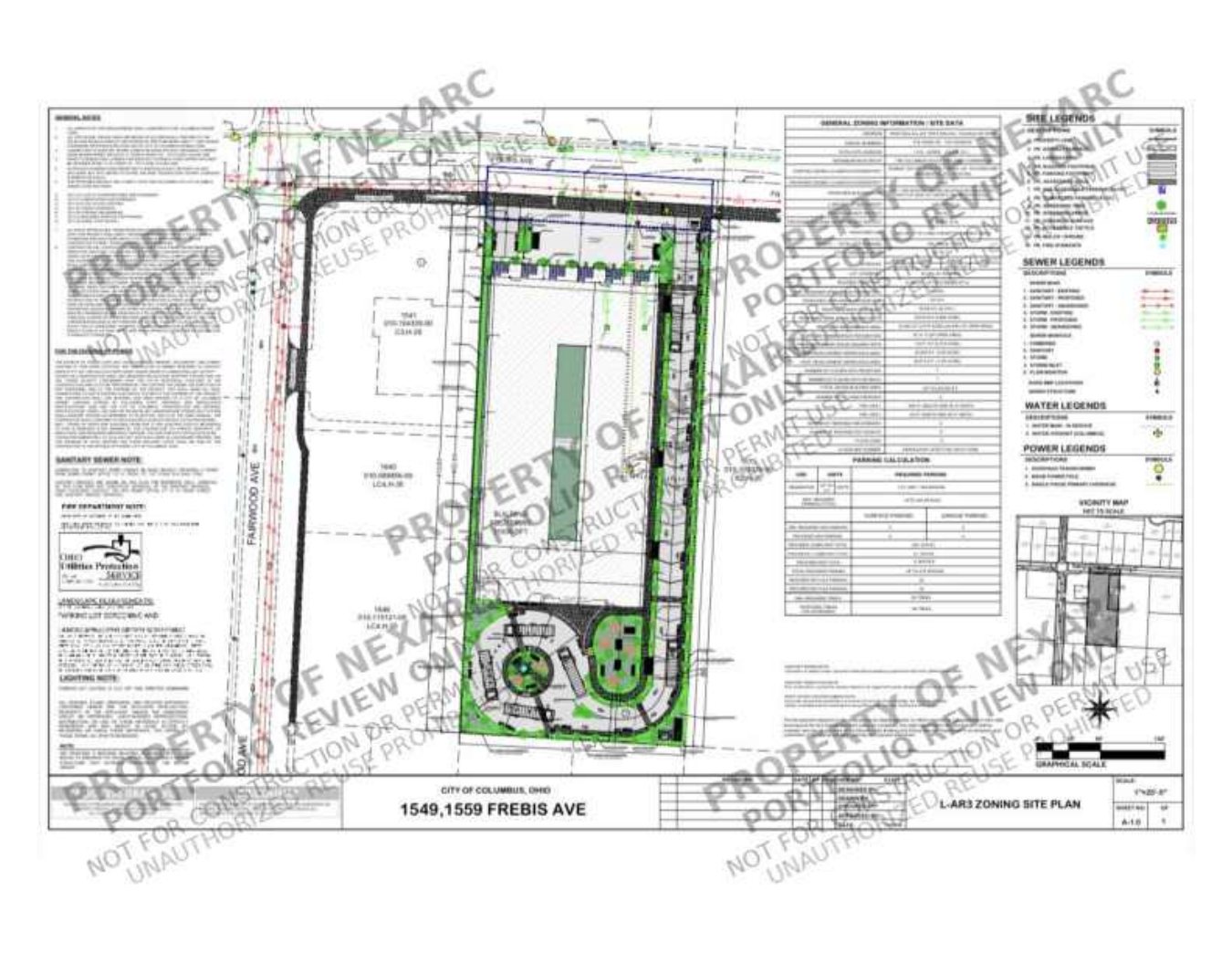 Preview of Columbus Ohio zoning and site plan