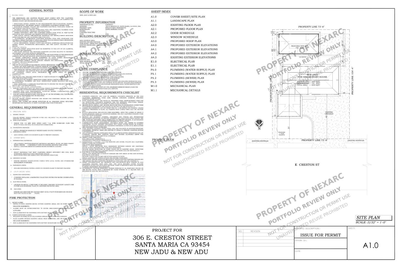 Preview of California ADU and JADU permit drawing set